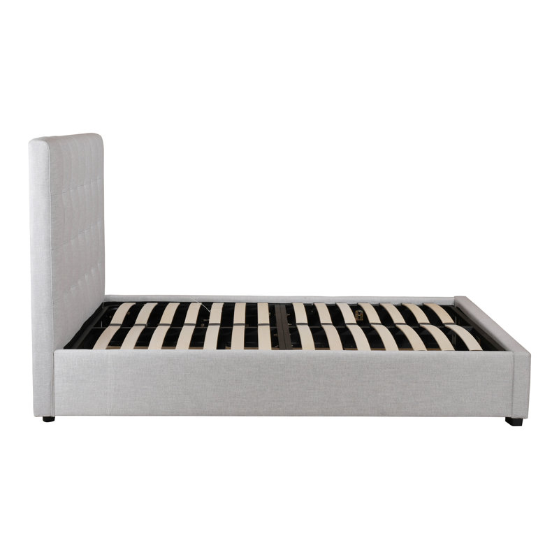 Upholstered Storage Bed, Queen, Gray
