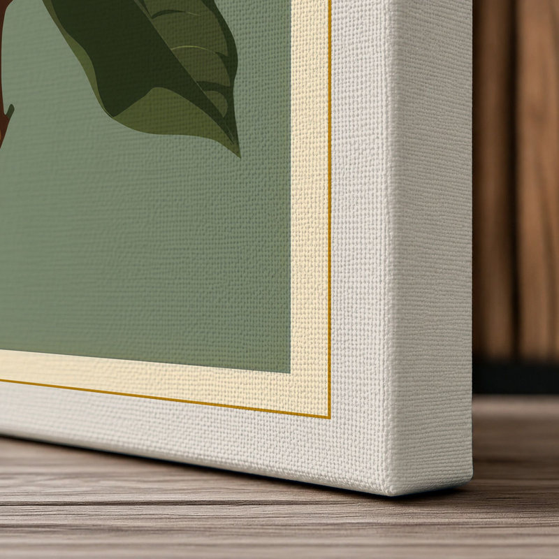 Magnolia in Bloom Botanical - Wrapped Canvas, 30x20 - 76.2 x 50.8 cm, Cream Border
