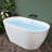 FerdY Bali 55" Freestanding Bathtub, Gracefully Shaped Soaking tub, Glossy White, cUPC Certified, Brushed Nickel Drain & Classic Slooted Overflow Assembly Included-105252180-122743618