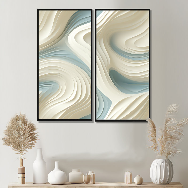 Sculptural Simplicity - Beige, art mural, 20" H x 24" W, Impression encadrée flottante, Black