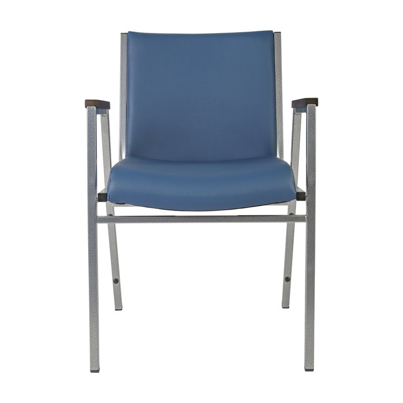 Chaise empilable robuste avec accoudoirs Aliya, Marine, Argent argent