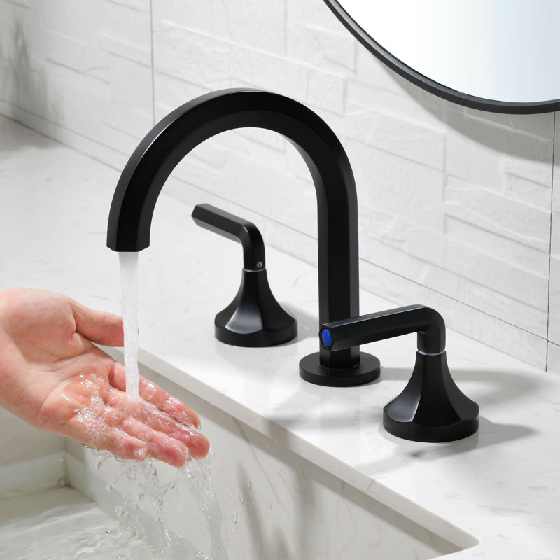 Widespread 2-handle Bathroom Faucet, Matte Black