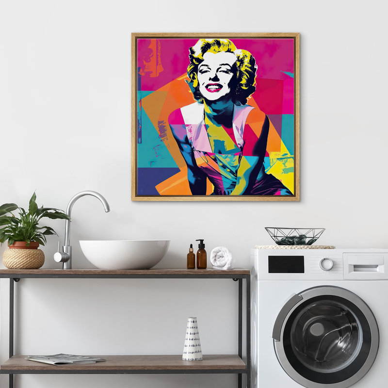 Pop Pop Street, Marilyn Monroe, Graffiti, Encadré naturel, H 24 po x l 24 po