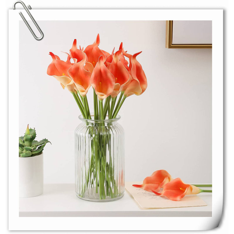 20 pièces de fleurs de lys Calla, Jaune orange