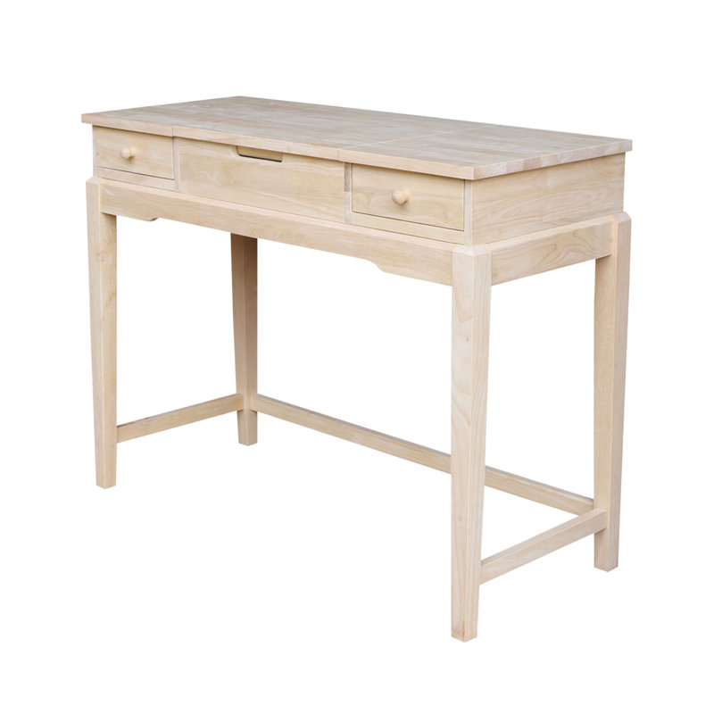 Ensemble de meuble-lavabo en bois massif avec tabouret et miroir Andalusia, Brut