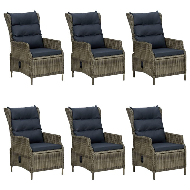Ensemble repas 6 personnes avec coussins Bobot, Brun, l 35,4 po x L 78,7 po x H 29,1 po