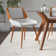 Almar Mid-Century Upholstered Dining Chair in Walnut Finish with Open Lower Back