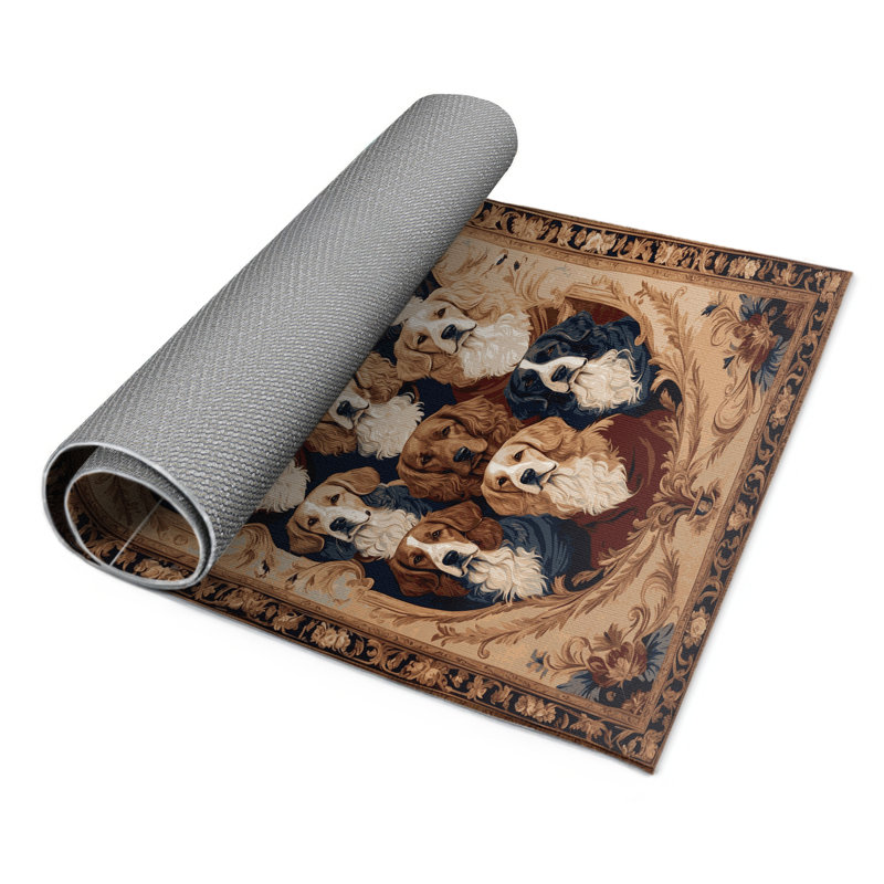 French Brown Indoor and Outdoor Area Rug, Rectangle 2' x 3'