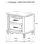 Table de chevet 2 blanc vieilli - Accessoire à cordon pour appareils et plateau de service escamotable à 2 tiroirs, plateau et unité de chambre de confiance