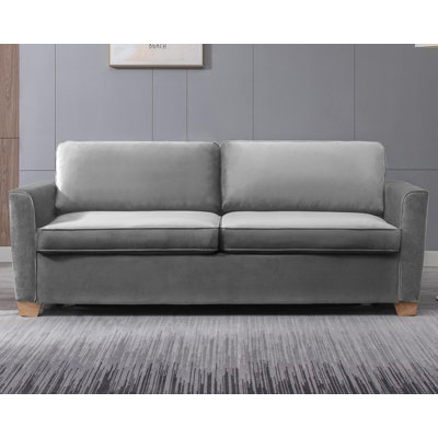 Queen Pull Out Sleeper Sofa with 2.8" Mattress & Pillows