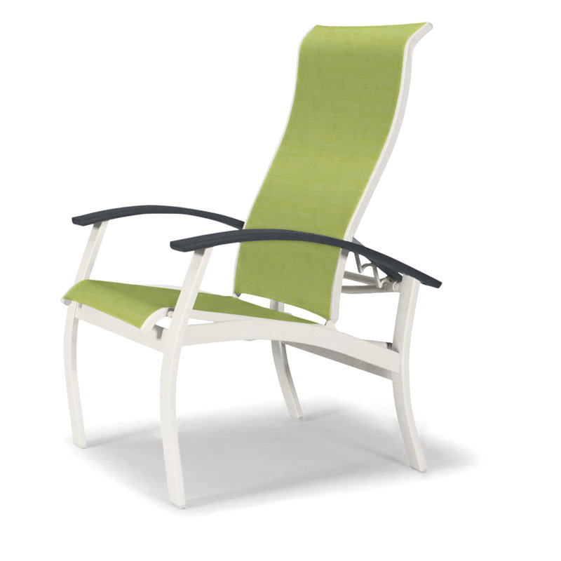 Chaise de patio Askar, Graphite classique, Lime 38D Sunbrella®, Neige texturée