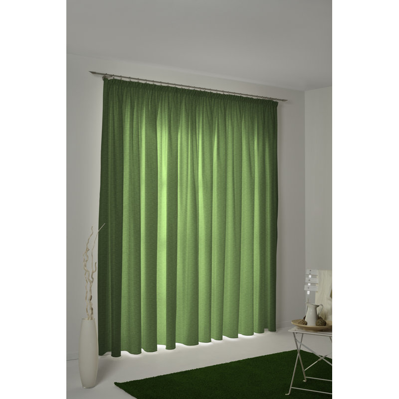 Beloit Pinch Pleat Room Darkening Curtain, 270cm Width x 245cm Drop, Dark green