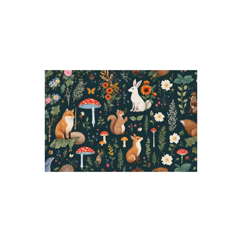 Forest Animal Pattern Bath Mat, 16 X 24 Inches