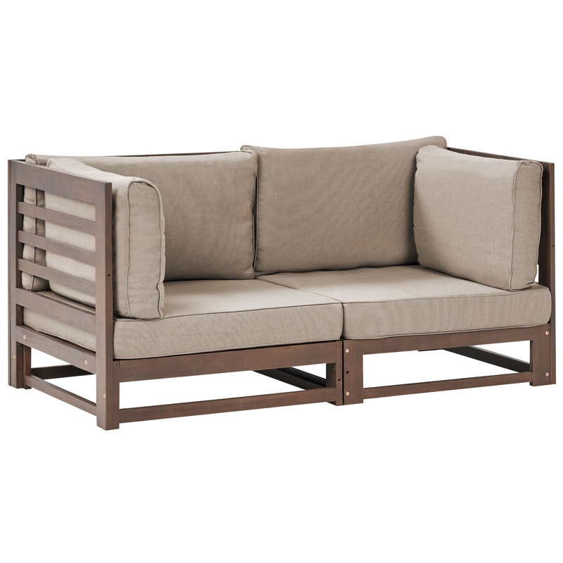 Kegan 150cm Wide Loveseat with Cushions, Dark Brown