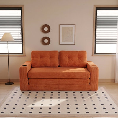 84-Inch Classic Modern Chesterfield Sofa with Rolled Arms & Tassel Cloud Decor, Fits Living Room, Bedroom, Apartment