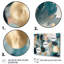 «Blue and Gold Exploration Floral Forms III», reproduction sur toile florale abstraite-370512758-370512759