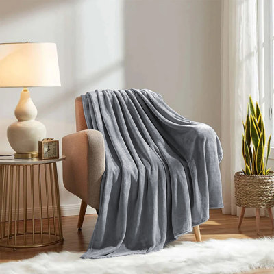 Premium Mink Faux/Fur Flannel Fleece Blanket – Soft, Cozy, Reversible Plush Throw For Bed & Sofa