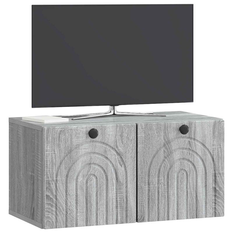 TV Stand, 30cm H x 59.5cm L x 31cm W, Grey Sonoma