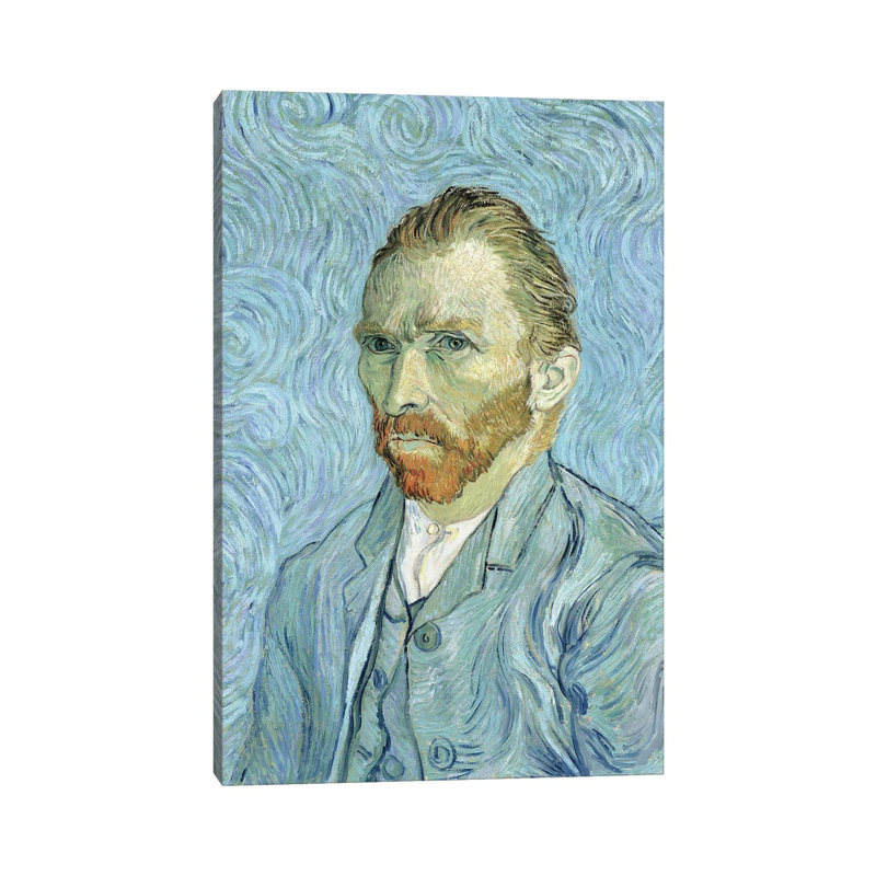 Self Portrait, September 1889 by Vincent Van Gogh - Wrapped Canvas Painting, 20.32 cm H x 30.48 cm W