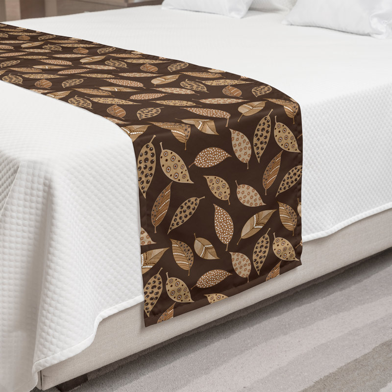 Chemin de lit Ambesonne Leaves Earth Tones, Roi