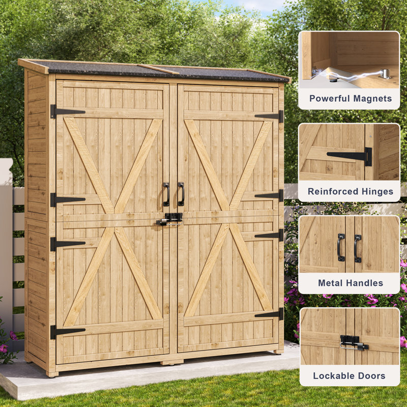 5 ft. H x 4 ft. W Solid Wood Lean-To Storage Toll Shed