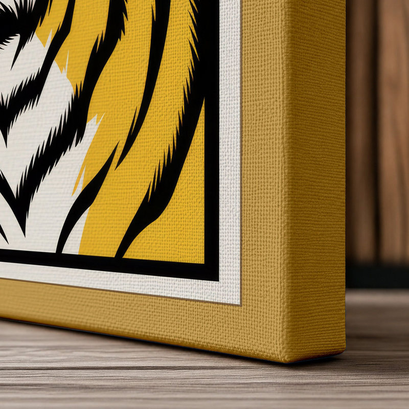 Tiger's Roar Graphic Art - Wrapped Canvas, 30x20 - 76.2 x 50.8 cm, Ochre Border
