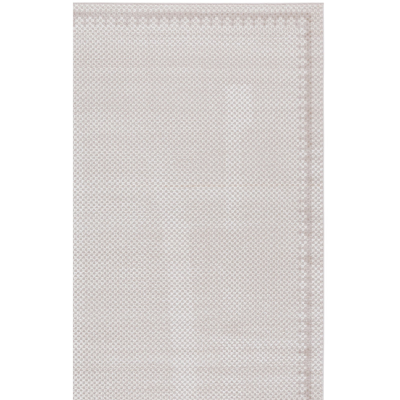 Tapis géométrique ivoire / beige en polyester / polypropylène tissé à la machine, Rectangle 4 pi x 6 pi
