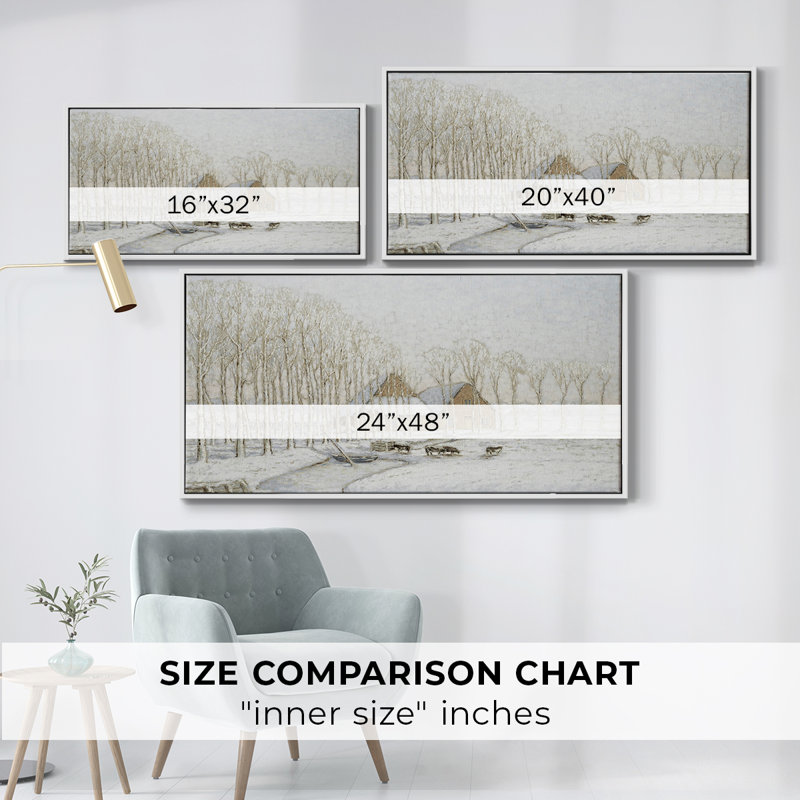 Série paysage - CDVI - Toile tendue avec châssis encadré - Prêt à être accroché, H 25 po x l 49 po, Blanc