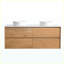 Ensemble de meuble-lavabo mural 60 po avec lavabo vasque circulaire et tiroirs de rangement 60 po