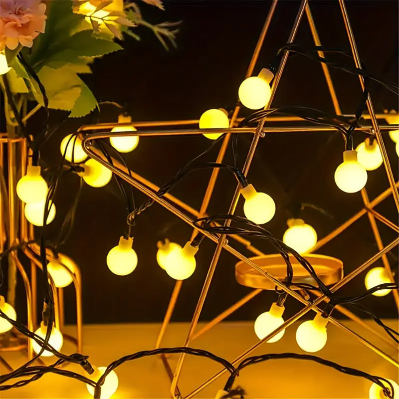 LED Solar Powered Cord String Light, 50 Lamps - 7 Metre Long