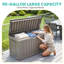 Coffre de rangement extérieur de 340 litres (90 gallons), coffre de terrasse en résine résistant aux intempéries avec couvercle verrouillable, capacité de charge maximale de 204 kg (450 lb) pour coussins de patio, jouets de piscine, outils de jardin et accessoires de plein air-132918587
