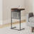 C Shaped End Table With Charging Station, Small Side Table For Recliner, Over Couch Table With Outlet And Storage Bag, Slide Under Sofa Tray Table For Living Room, Bedroom, Rustic Brown