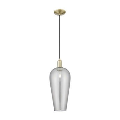 Downtown Urban - Chelsea - 1 Light 8" Cord Hung Mini Pendant - Brushed Satin Nickel Finish - Seedy Shade