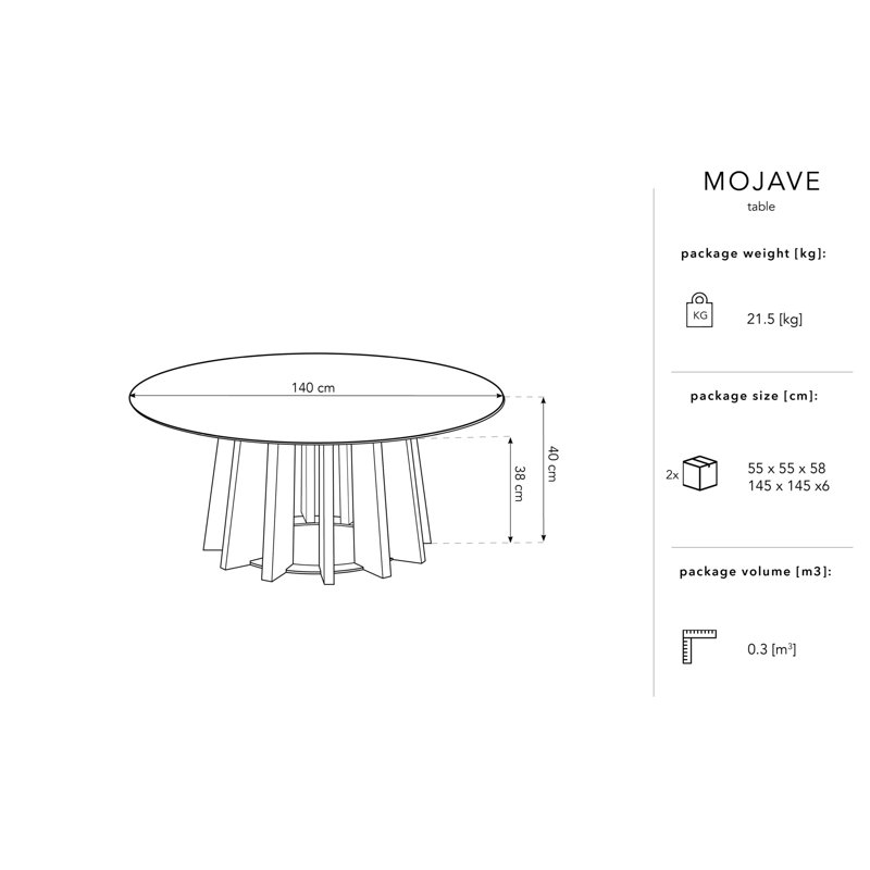 Atoli Pedestal Coffee Table, Beige, 40cm H x 140cm W x 140cm D