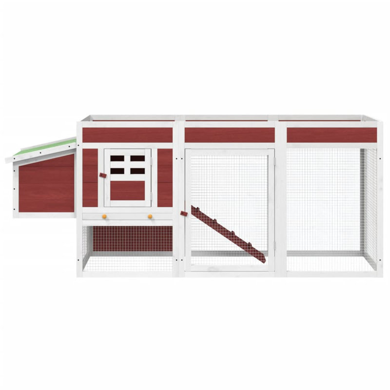 Ila Chicken Coop with Chicken Run, Mocha/White