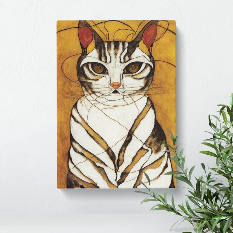 Vintage Cat No.1 - Wrapped Canvas, 50cm H x 35cm W x 3cm D