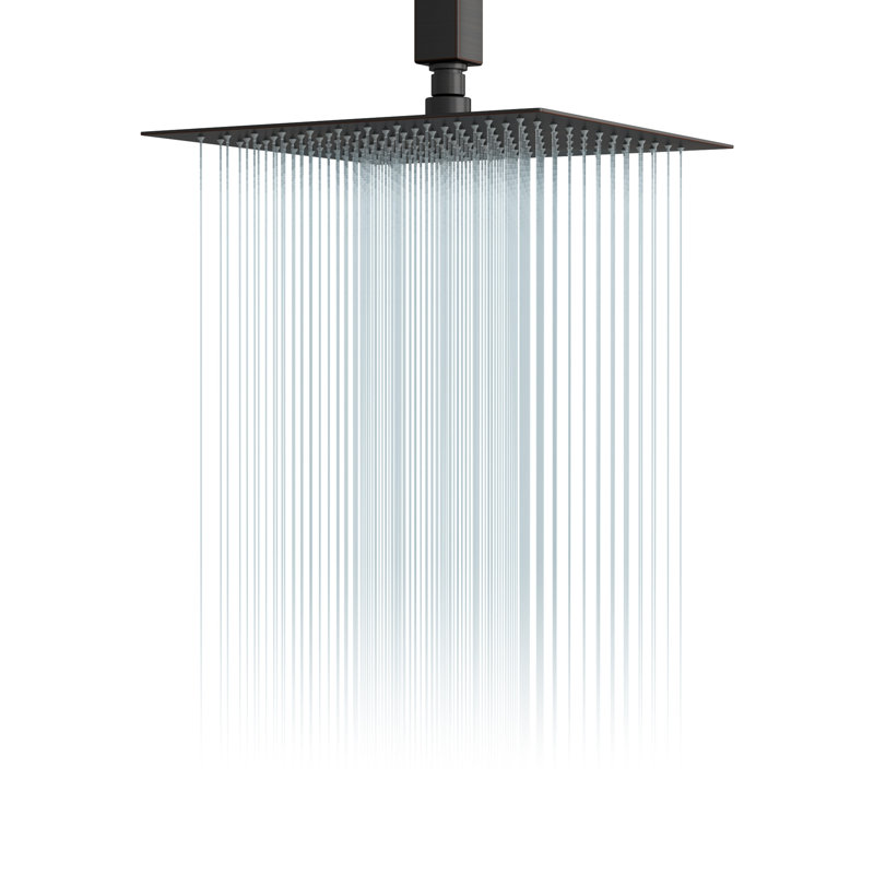 10" Square Rain Shower Head 1.8 GPM 360 Degree Rotatable Shower Head Only, Oil Rubber Bronze