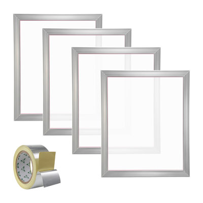 Ensemble de cadre en aluminium pour sérigraphie (4 pièces), 20 x 24 pouces, 355 mailles, pour projets de sérigraphie DIY sur t-shirts