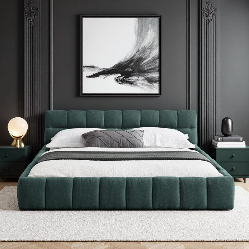 Lit plateforme Alviera, Bleu