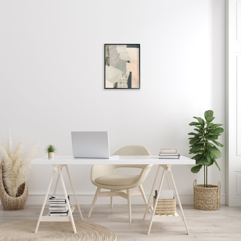 " Asymmetric Neutral Patterns Single Picture Frame " by June Erica Vess on Canvas, 20" H x 16" W, Black