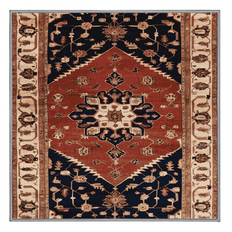 Tapis brun lavable à la machine, Carré 5 pi