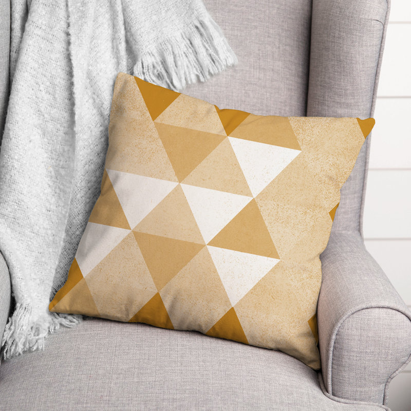 Geometric Outdoor Reversible Throw Pillow, Orange