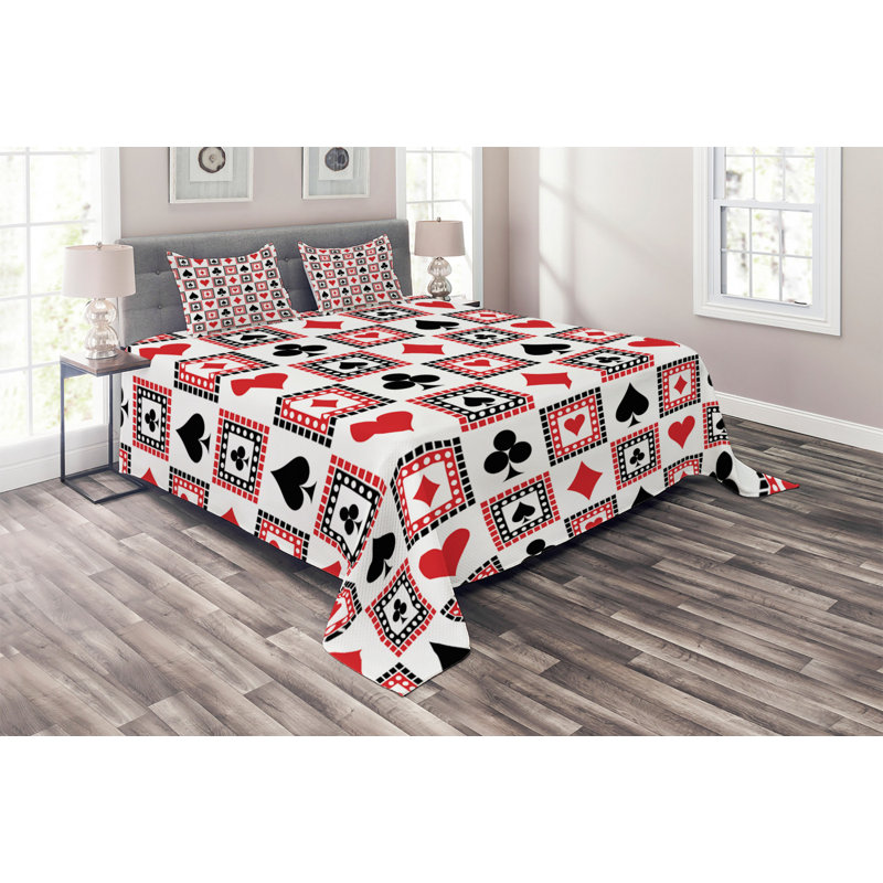 Casino Modern & Contemporary Polyester Geometric Shapes Coverlet, King Bedspread + 2 Shams