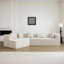Canapé modulaire à siège profond minimaliste moderne de 127,5 po pour appartements, appartements | Aucun assemblage requis | Beige, mousse