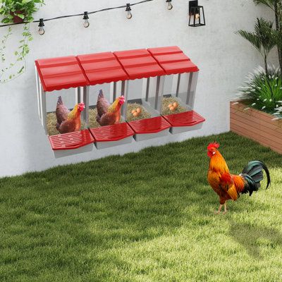4-Compartment Chicken Nesting Box With Egg Collection