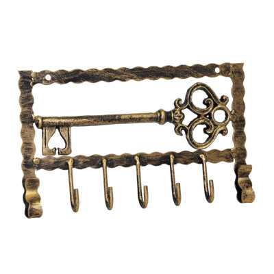 Metal Wall Organizer with Key Hooks