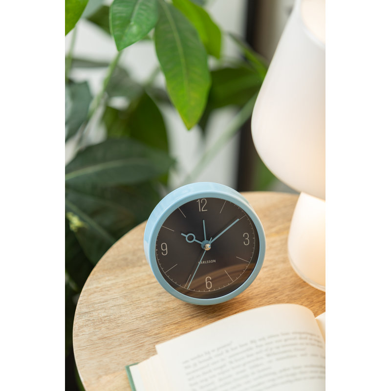 Aluminum Mechanical Alarm Tabletop Clock, Blue