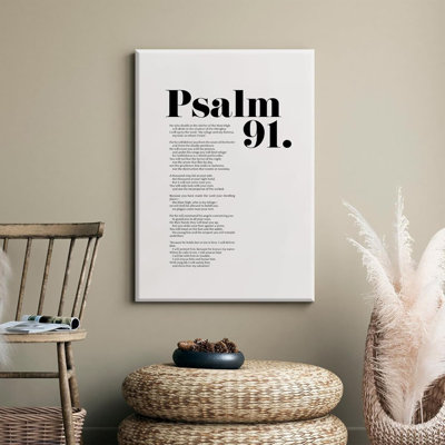 Psalm 91 Wall Art Bible Verse Canvas Wall Decor Christian Scripture Wall Art Religious Pictures Bible Verse Poster Modern Artwork Christian Painting For Living Room Bedroom 12X16 Inch Ready To Hang