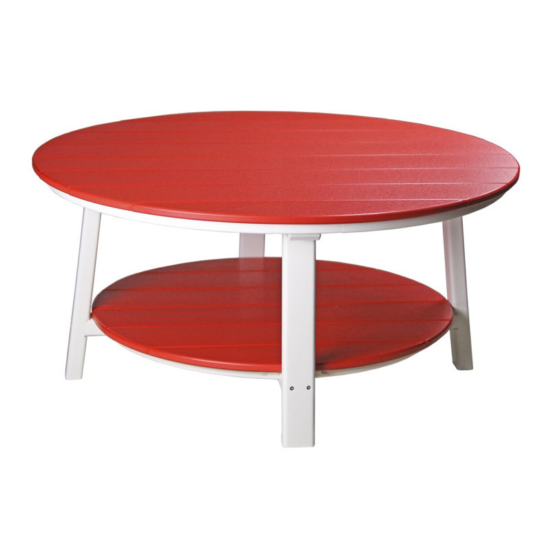 Table basse en plastique Orma, Rouge, Blanc