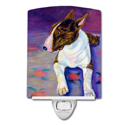Éclairage de nuit en céramique bull terrier